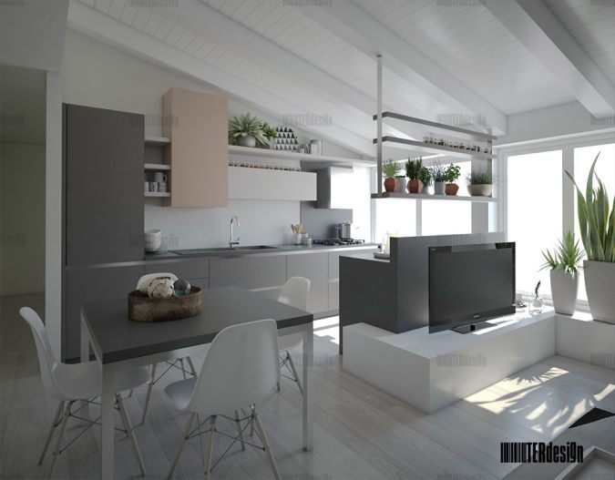 render ristrutturazione appartamento mansardato 03