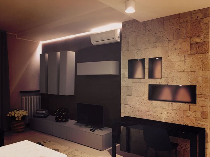 ristrutturazione zona giorno salotto geopietra illuminazione restyling 01